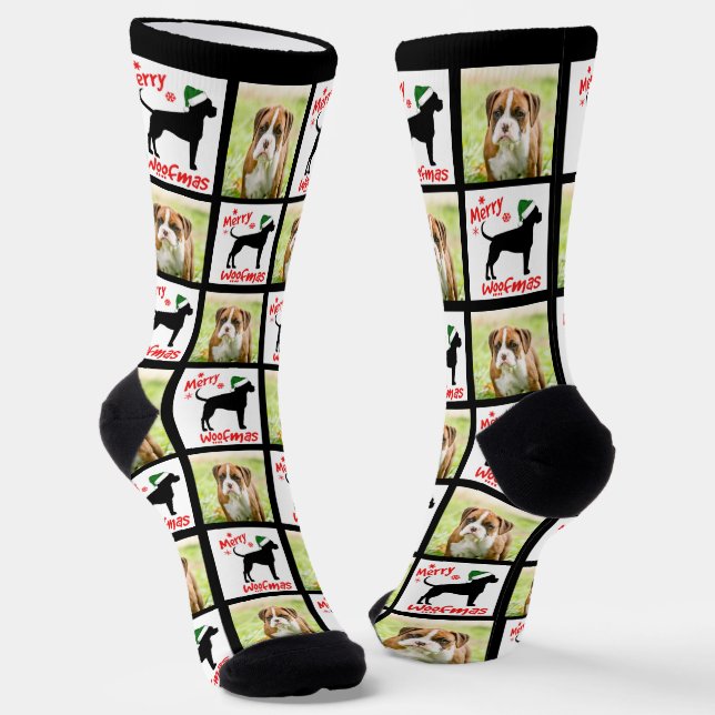 Personalized Christmas Dog  Socks (Angled)