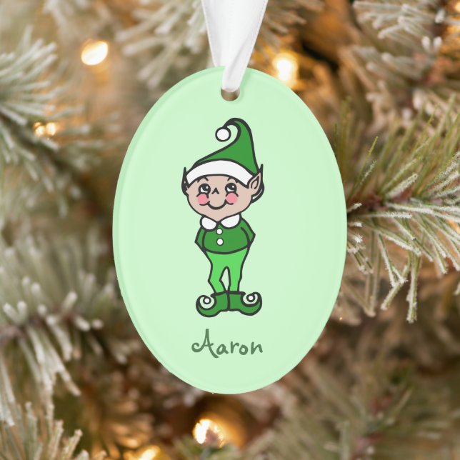 Personalized Christmas Elf Ornament (Tree)