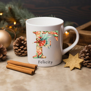 Personalized Christmas Fairy Monogram Initial F Coffee Mug