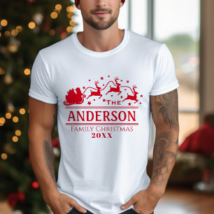 Personalized Christmas Family Name Holiday T-Shirt