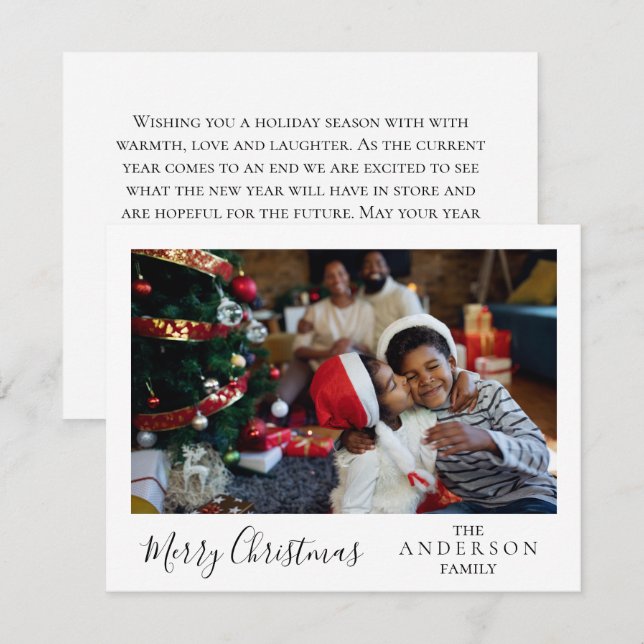 Personalized Christmas family photo card (Front/Back)