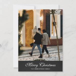Personalized Christmas family photo stylish modern Holiday Card