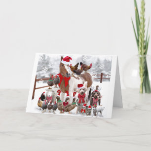 PERSONALIZED CHRISTMAS FARM ANIMALS Greeting Card