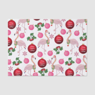 Personalized Christmas Flamingos Tissue Paper