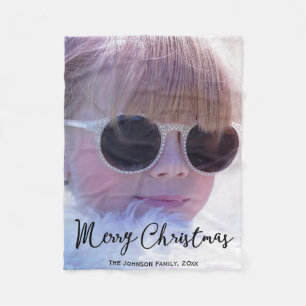 Personalized Christmas Fleece Blankets Add Photo