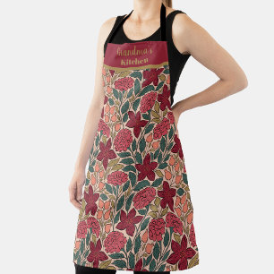 Personalized Christmas flowers Apron