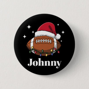 Personalized Christmas Football Winter Sports Team 2 Inch Round Button