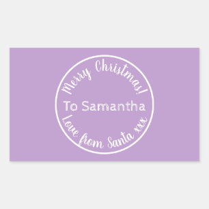 Personalized Christmas from Santa Purple Lilac Sticker