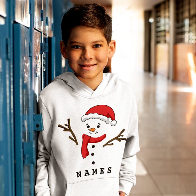 Personalized Christmas Funny Snowman Kid Boy (Personalized Christmas Funny Snowman Kid Boy Hoodie)