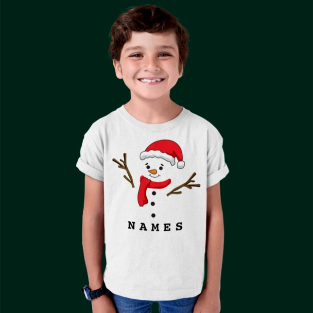 Personalized Christmas Funny Snowman Kid Boy T-Shirt (Personalized Christmas Funny Snowman Kid Boy T-Shirt)