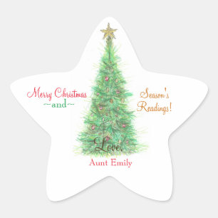 Personalized Christmas gift bookplate  Star Sticker