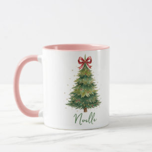 Personalized Christmas Gift -Ribboned Christmas Tr Mug