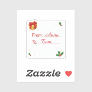 Personalized Christmas Gift Tag From To
