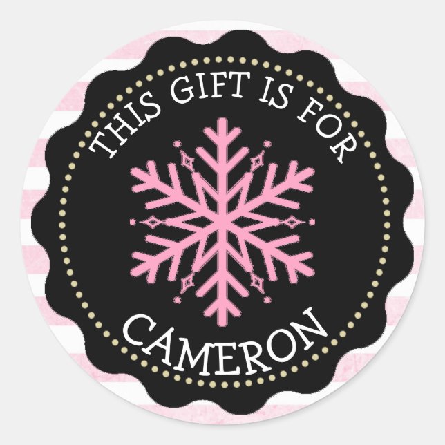 Personalized Christmas Gift Tag Holiday Stickers (Front)