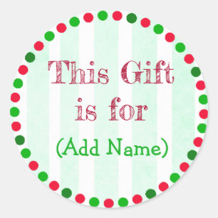 Personalized Christmas Gift Tag Holiday Stickers