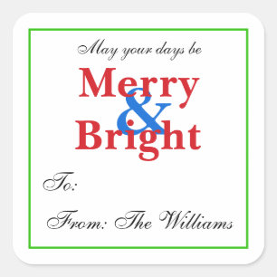 Personalized Christmas Gift Tag Stickers