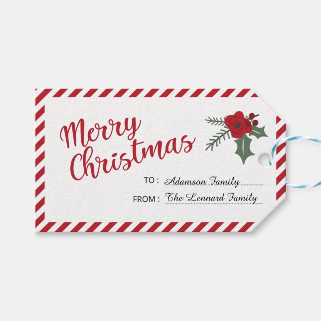 Personalized Christmas Gift Tags (Front (Horizontal))