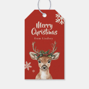 Personalized Christmas Gift Tags with Deer