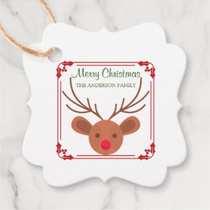 Personalized Christmas Gifts Reindeer Favour Tags