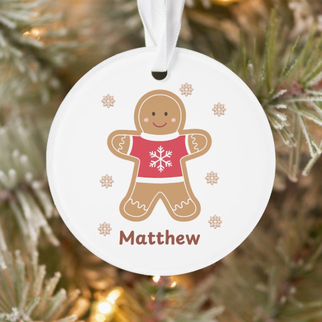 Personalized Christmas Gingerbread Boy Ornament (Tree)