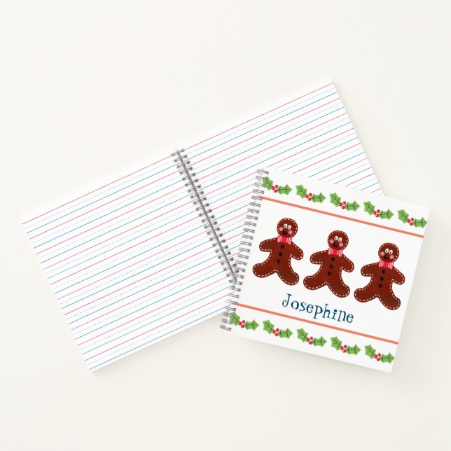 Personalized Christmas Gingerbread Man Notebook (Inside)