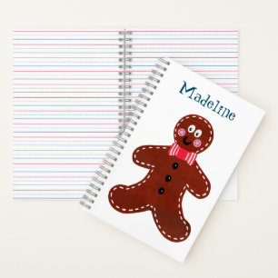 Personalized Christmas Gingerbread Man Notebook