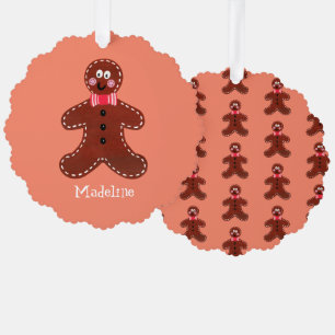 Personalized Christmas Gingerbread Man Ornament Card