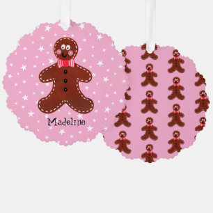 Personalized Christmas Gingerbread Man Ornament Card