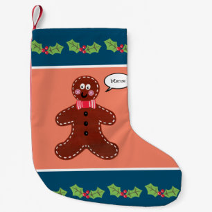 Personalized Christmas Gingerbread Man Small Christmas Stocking
