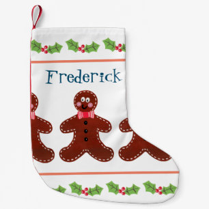 Personalized Christmas Gingerbread Man Small Christmas Stocking