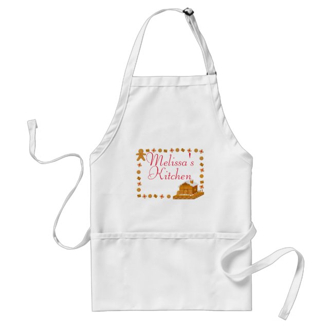 Personalized Christmas Gingerbread Man Standard Apron (Front)
