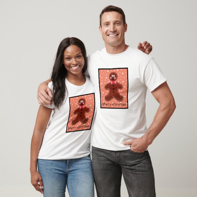 Personalized Christmas Gingerbread Man T-Shirt (Unisex)
