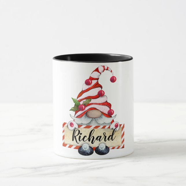 Personalized Christmas Gnome Mug (Center)