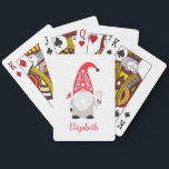 Personalized Christmas Gnome Playing Cards<br><div class="desc">A cute gnome with mushroom,  personalized with your name. So fun for a Christmas stocking stuffer. Designed for you by Blackberry Boulevard.</div>