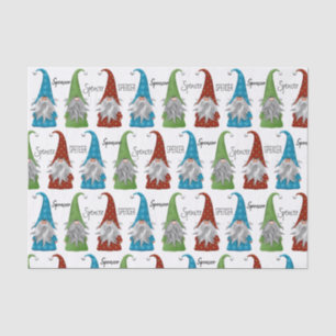 Personalized Christmas Gnomes Tissue Paper Sheets
