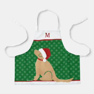 Personalized Christmas Golden Santa Dog Apron