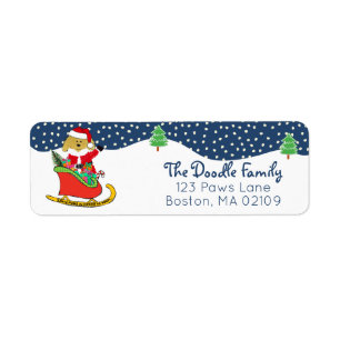 Personalized Christmas GoldenDoodle Santa Sleigh