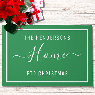 Personalized Christmas Green Doormat
