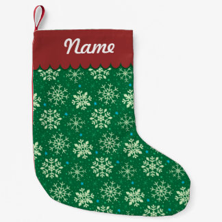 Personalized Christmas Green Snowflake Pattern Small Christmas Stocking