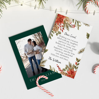 Personalized Christmas Greeting Emerald Green Card