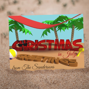 Personalized Christmas Greetings In July Postcard