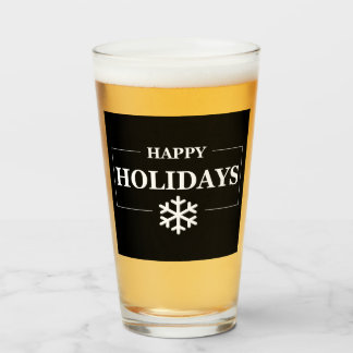 Personalized Christmas Happy Holiday Custom Gift Glass