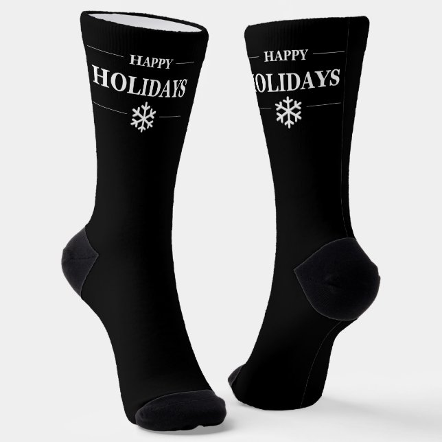 Personalized Christmas Happy Holiday Custom Gift  Socks (Angled)