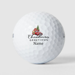 Personalized Christmas Happy Holiday Golf Balls
