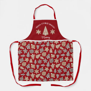 Personalized Christmas Head Cookie Baker Custom Apron