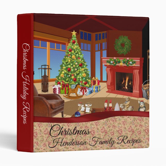 Personalized Christmas Holday Recipe Binder (Front/Spine)