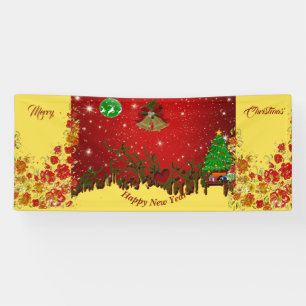 Personalized Christmas Holiday and New Year Banner