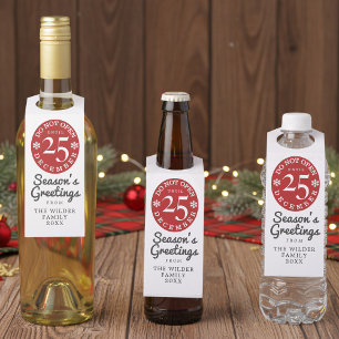 Personalized Christmas Holiday Bottle Hanger Tags