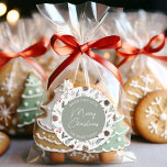 Personalized Christmas Holiday Cookie Baking  Classic Round Sticker<br><div class="desc">Add a touch of winter warmth to your homemade Christmas treats and gifts with our personalized Christmas Holiday Cookie Baking Round Sticker. Featuring a beautiful winter pine and holly berries theme, this sticker is the perfect accessory to show off your festive spirit. Make your kitchen and gift giving the heart...</div>