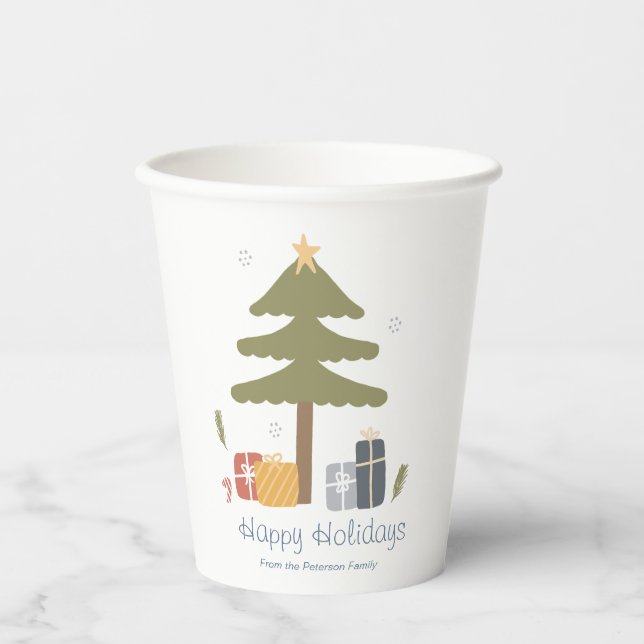 Personalized Christmas Holiday Corporate Party Paper Cups (Front)